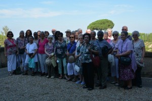 Group photo in the Barberini Gardens of the Papal Palace at Castel Candolfo